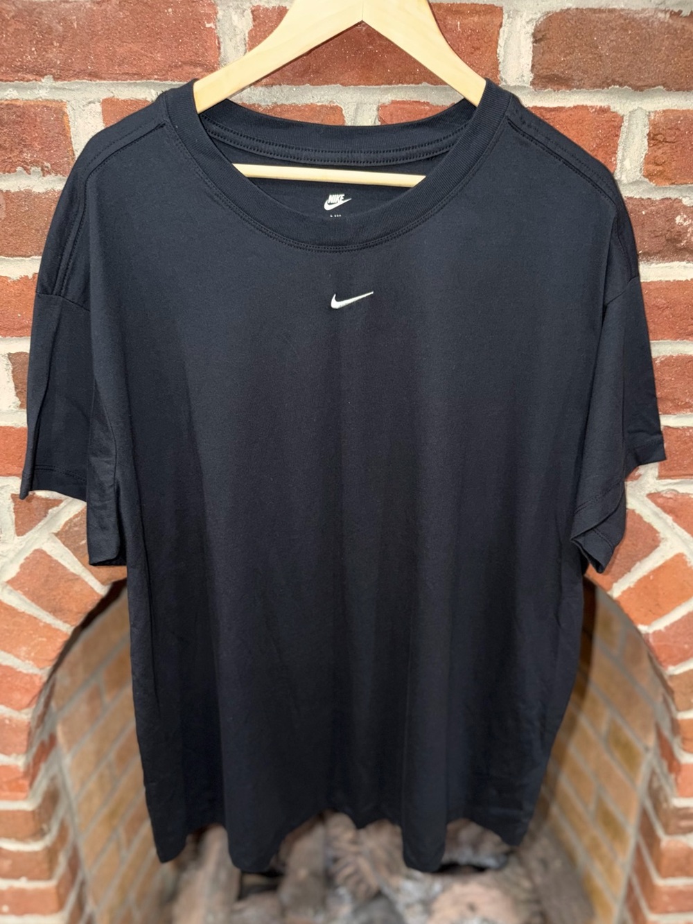 Nike Black Short Sleeve Tee with White Swoosh